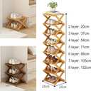 YYW Shoe Rack, Foldable Bamboo Shoes Shelf, Freestanding Shoe Storage Organiser for Entryway, Hallway, Bedroom, Closet (Wood Color, 6 Layers)