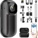 1080P 128GB WiFi Mini Action Camera  Wearable Body Cam with Charging Case, Thumb-Sized POV Camera, Portable, Mount Anywhere, Magnetic Lanyard, Sports Cam for Work, Travel, Pet Walk, Cycling