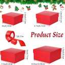 Clabby 4 Pcs Nesting Gift Boxes with Lids, Square Stacking, Assorted Sizes Decorative Boxes with Ribbon for Presents for Birthdays Christmas Mother's Day DIY(Simple,Red)