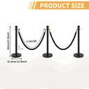 6Pcs Stanchions and Velvet Ropes, Black Stanchions with Retractable Belts, Crowd Control Barriers with Hollow Base, Red Carpet Ropes and Posts for Event & Party Supplies 8m/26.2ft
