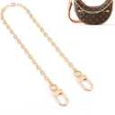 Purse Chain Strap Crossbody Gold Chain Shoulder Bag Replacement Strap with Metal Buckles (Length:17.7inch)