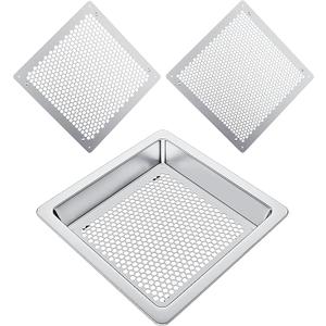Soil Sifter Strainer Sift Screen Composter - Stainless Dirt sifter,16"Rock Sifter,Bonsai Sifter for Gardening,Metal Soil Sieve Set,2 Interchangeable net Compost Sieve,Substitute Wooden Garden Sifter.