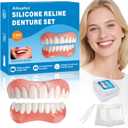 Moldable False Teeth - Veneers Teeth for Women & Men, Silicone Dentures Set for Both Upper and Lower, Temporary Dentures DIY at Home Within Minutes Fix Your Smile