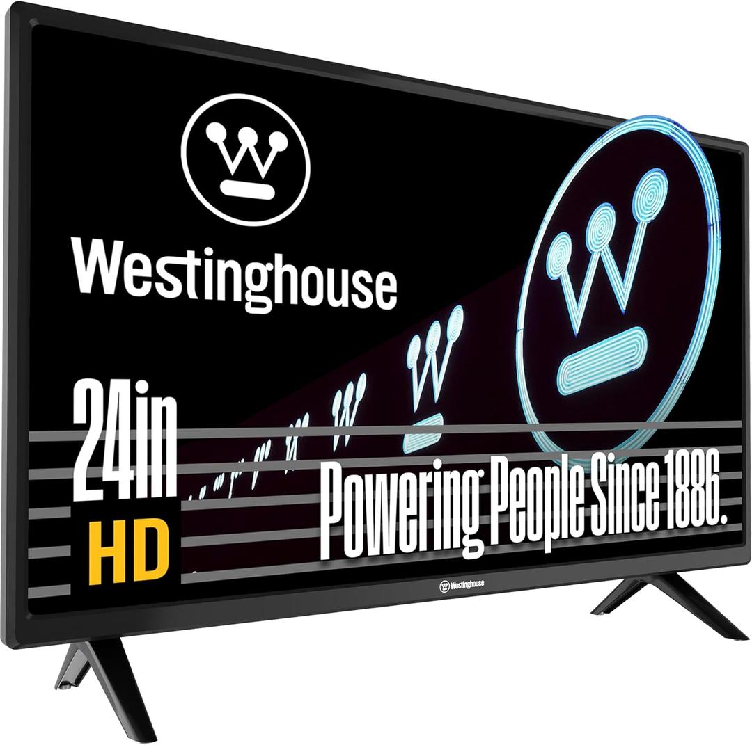 Westinghouse 24 Inch TV, HD LED Small Flat Screen Non-Smart Television, Works with Fire Stick, Roku, Apple TV, TiVo, Xumo, and Streaming Devices
