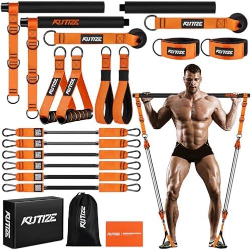 KUTIZE Pilates Bar Kit with Resistance Bands, Heavy Duty Pilates Equipment for Men, Training Bands with Handles for Legs, Hip, Back, Arm, Abs, Chest, Shoulders, Portable Home Gym Workout Equipment