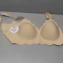 COCOMARTS Jelly Bras for Women No Underwire Scalloped Push Up Wireless Bralettes Seamless Soft Comfort Everyday Tshirt Bra (Beige, XL)