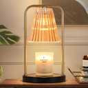 Candle Warmer Lamp for Jar Candles, Mothers Day Gifts for Mom, Vintage Electric Candle Melter House Warming Gifts Home Bedroom Decor, Dimmable Melt Warmer for Scented Wax with 2 Bulbs (1 Pack, Amber & Gold & Metal)