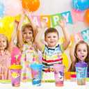 AFZMON 24 Sets Shark Party Favors Goodie Cups With Lids and Silly Straws Bulk, Shark Birthday Decorations for Kids Bags Stuffers Gifts