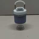 Sivaphe Reusable Glass Ice Hot Coffee Cup 16 oz, Portable Travel Mug with Spill-Proof Lid and Thermal Sleeve for Home Office Black (Blue)