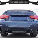 Rear Diffuser Compatible with 2014-2020 BMW 4 Series F32 F33 F36 M-Performance Style Matte Black Rear Bumper Lower Lip Diffuser Double Exhaust One Outlet