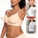 Vertvie Womens Wireless Jelly Bras No Underwire Push Up Seamless Bra Supportive Full Coverage Bralette Regular and Plus Size