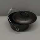 Lodge 9 Quart Pre-Seasoned Cast Iron Dutch Oven with Lid - Wire Bail Handle for Easy Transfer from Cooking Surface to Table - Use in the Oven, on the Stove, on the Grill or over the Campfire - Black