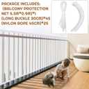 Hosuly Banister Guard 18 x 3 ft Balcony Netting for Kids Pets Stairway Safety Net Baby Fence Door Balcony Netting Safety Mesh Stair Net with No Drilling for Apartment Railing(White)