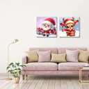 2 Pack Christmas Paint by Numbers for Kids with framed, DIY Cute Cartoon Christmas Kids Paint by Number Kits on Canvas, Arcrylic Easy Paint by Number for Kid and Adults Home Wall Decor 7.8x7.8Inch