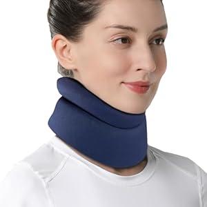 VELPEAU Neck Brace for Neck Pain and Support -Soft Cervical Collar for Sleeping in Bed, Snoozing, Sleeping Upright, Anti-Snoring, Sleep Apnea for Women & Men(Blue, Comfort Version, S: 10.5-11.5"/ 2.7")