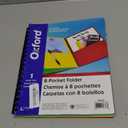 Oxford, Elegant Stripe Eight-Pocket Organizer, Embossed Leather Grain, Assorted Colors