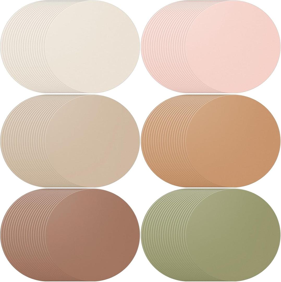 120 Pcs Boho Brown Disposable Paper Placemats Colorful Round Paper Table Place Mats for Baby Shower Bridal Shower Wedding Birthday Pride Party Supplies Home Dinning Decor