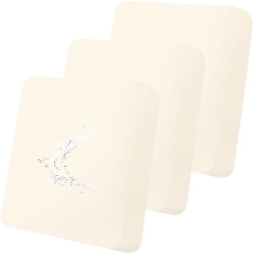 Smiry Waterproof Couch Cushion Covers, Stretch Washable Sofa Cushion Cover, Soft Sofa Slipcover Elastic Non-Slip Furniture Protector for Pets, Kid (3 Pack, Beige)