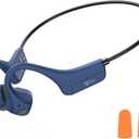 Open Ear Bone Conduction Headphones - Bluetooth 5.0 Headset, IP65 Waterproof Earphones, Type-C Charging, Long Battery Life, 25g Lightweight Navy Blue