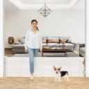 24 Inch Tall x 110 Inch Extra Wide Retractable Dog Gate for The House, Short Baby Gate to Step Over, Reinforced Mesh Puppy Gate for Doorways, Step Over Pet Gate for Stairs, Indoor/Outdoor, White