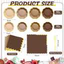 FoldTier 192 Pcs Brown Gold Disposable Party Plate Set for 24/48 Guests 9" & 7" Scalloped Paper Plate Cocktail Napkin Plastic Forks for Birthday Farmhouse Wedding Baby Shower Tea Party, Brown plate: about 7 inch and 9 inch