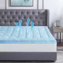 BEDELITE Cooling Mattress Topper King Size for Hot Sleepers, Soft Pillow Top Mattress Pad for Back Pain Relief, Fits 8"-21" Deep Pocket