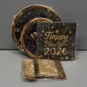 Happy New Years Decorations - 96 PCs Cheers to 2026 Eve Plates and Napkins Forks Tableware Black and Gold Paper Disposable Dessert Dinner Dinnerware Party Supplies Set Gift Serve 24 Guests