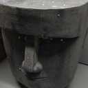 18" H Easter Island AHU Akivi Moai Statue Pedestal Side Table, 13"L x 13.5"W x 18"H