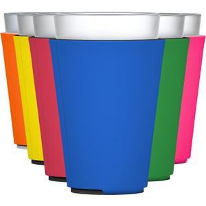 TahoeBay Blank Pint Glass Sleeves (6-Pack) 16 Ounce Insulating Foam Collapsible Beer Drinking Cup Holder (Multicolor)