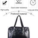 Homoyoyo Waterproof PU Shoulder Bag for Men and Women Large Capacity Commuter Handbag Stylish Computer Bag for Students and Daily Use