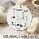 2 x Engagement Gifts for Couples 2025  Ceramic Christmas Ornament, Newly Engaged Couple Gift, Romantic Engagement Gift Keepsake