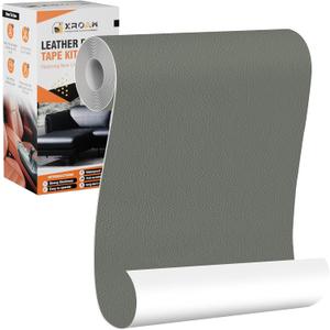 2 x Leather Repair Tape, 4.7x63 inch Leather Patches for Furniture, Self Adhesive Leather Repair Patch for Sofas, Couches, Leather Covers, Seats, Chairs, Vinyl Repair Tape Light Gray