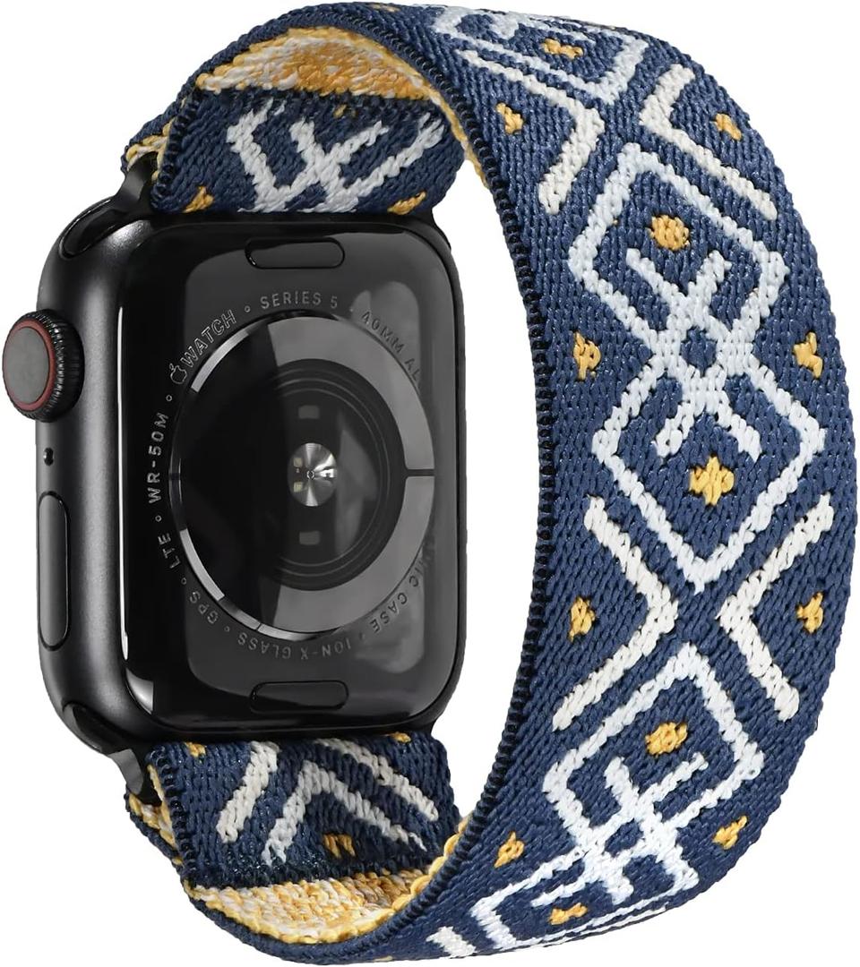 Tefeca Unity Series Elastic Compatible/Replacement Band for Apple Watch/Apple Watch Ultra(Sea Fish,XS fits 5.5-6.0 inch wrist, 41/40/38mm)
