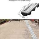VEVOR Trench Drain System 5 Pack, Channel Drain with Metal Grate 5.7 x 3.1 in HDPE Drainage Trench, Black Plastic Garage Floor Waterway 5 x 39 in with 5 End Caps for Garden Driveway