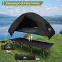 Night Cat Camping Cot Tent - Waterproof 1-Person Off-Ground Combo Cot Bed for Adults Portable Easy Set-up Tent Black 31.5'' Width