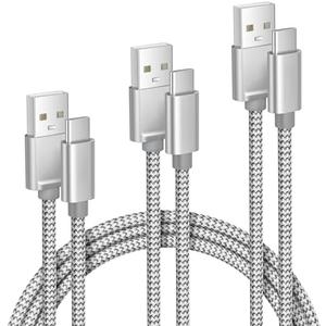 Elebase iPhone 16 15 Pro Max Charging Cable 1.5/3.3/6.6FT 3Pack,USB to Type C Car Charger Cord,USBC Power Cable for New Apple iPad 10 Mini 8 Air 7,Airpods 4,Samsung Galaxy S25 S24 Plus Ultra,Z Flip 17