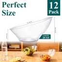 Bestluck 12pack Clear Plastic Serving Bowls for Party,20oz Disposable Serving Bowl,Angled Bowls for Wedding Party Chip, Candy, Salad,Fruit