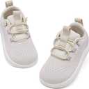 MORENDL Toddler Shoes Boys Girls Slip On Wide Shoe Baby Walking Shoes Breathable Zero Drop Sneakers Minimalist Tennis Outdoor CreamWhite Size 7