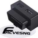 FRCVESNG Car OBD Power Adapter, PD 30W OBD Male to Type-C USB Female Charger DC1224V OBD Car Charger for Mobile Phones, Dash Camera GPS, Tablets, Radar Detector, DVR