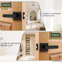 Heavy Duty Passage Door Handle, Door Lever with Rectangular Design, Non-Locking for Hallway Closet, Easy Installation, Matte Black, 1 Pack