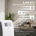 Shinco 8,000 BTU Portable Air Conditioner - 3-in-1 Cool/Dehumidifier/Fan for Rooms Up to 350 sq.ft, Remote Control & 24H Timer, Compact AC Unit for Bedroom/Office