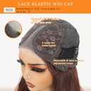Chocolate Brown Lace Front Wig for Women 5x4x1 Lace Hairline Long Wavy Middle Part Glueless Wig Heat Resistant Synthetic Wigs for Daily Party Use 24 Inch