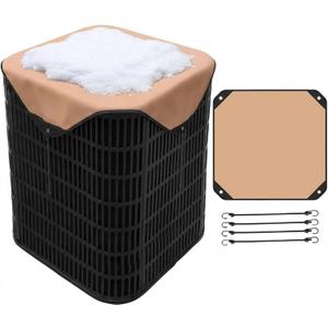 Windyun Winter Air Conditioner Cover AC Cover for Outside 36x36 Inch Universal Waterproof Units 600d Oxford Fabric Sturdy Central Defender Fits Most Central Protects from Rain Snow Leaves Sun (Khaki)