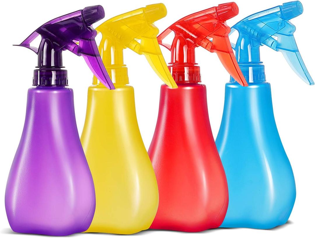 8 Oz Empty Plastic Spray Bottles with Adjustable Nozzle - Durable Trigger Sprayer with Mist & Stream Modes - Refillable Sprayer for Taming Hair, Hair styling, Watering Plants, Showering Pets - 4 Pack