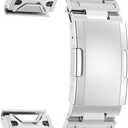 Miimall Metal Band Compatible for Garmin Fenix 8 51mm/7X/6X/5X/Instinct 3 50mm, Women Men Quick Release Strap 26mm Stainless Steel Band Bracelet for Fenix 7X Pro/6X Pro/5X Plus/Tactix 7/Enduro 3 51mm (Silver)