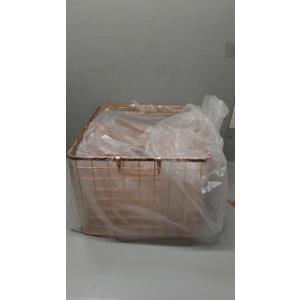 Set of 3 Nested Wire Basket Trays for Storage and Organizing (Rose Gold)