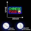 Chinese Food led Neon Sign LED Asian Food Business Neon Light Up Signs Wall Decor for Chinese Restaurant Decor (green and red)
