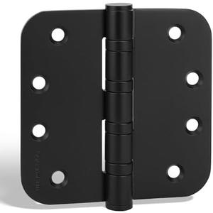 goldenwarm 3 Pack 4'' Black Ball Bearing Door Hinges – Heavy Duty Stainless Steel Hinges for Interior & Exterior Doors, 5/8'' Radius Corners