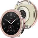 EasEasy 2 in 1 Compatible for Amazfit Active 2 Watch Case 44mm, Anti-Scratch & Shockproof Metal Bezel with Full Protection TPU Back Cover for Amazfit Active 2 Round Protective Case-Rose Gold