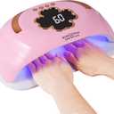 UV LED Nail Lamp for Two Hand, 248W Nail Dryer for Gel Polish, Large Space UV Light for Nails,45 Pcs Lamp Beads and Professional Manicure Phototherapy Lamp with Automatic Sensor(Pink)